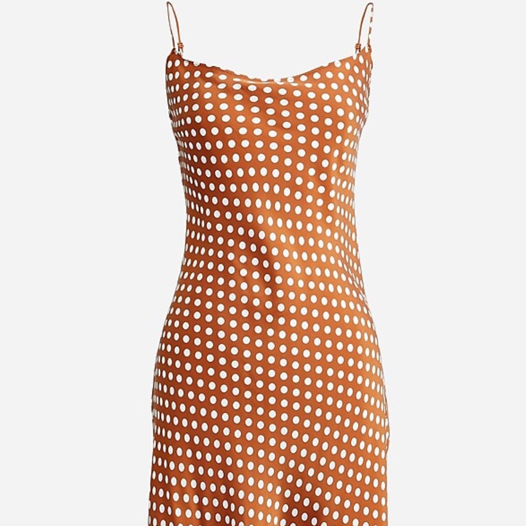 J. Crew Rust Brown Polka Dot Mini Dress With White Dots
